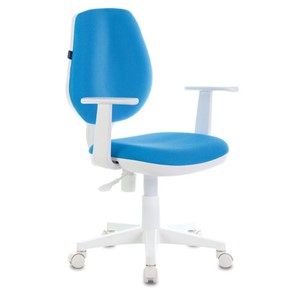 Компьютерное кресло Brabix Fancy MG-201W (с подлокотниками, пластик белый, голубое) в Салехарде