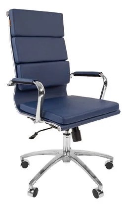 Кресло компьютерное CHAIRMAN 750 экокожа синяя в Салехарде - изображение
