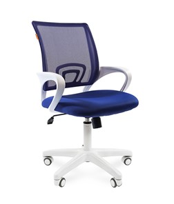 Кресло CHAIRMAN 696 white, ткань, цвет синий в Салехарде