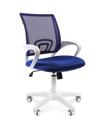 Кресло CHAIRMAN 696 white, ткань, цвет синий в Салехарде - изображение