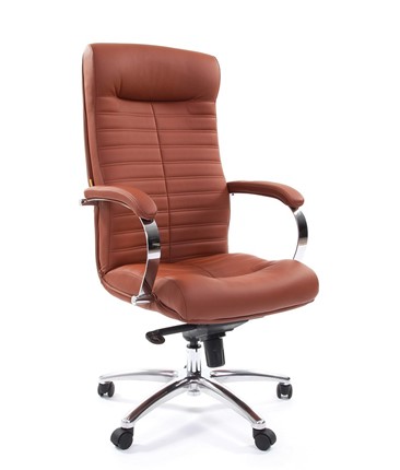 Кресло офисное CHAIRMAN 480 Экокожа Terra 111 (коричневая) в Губкинском - изображение