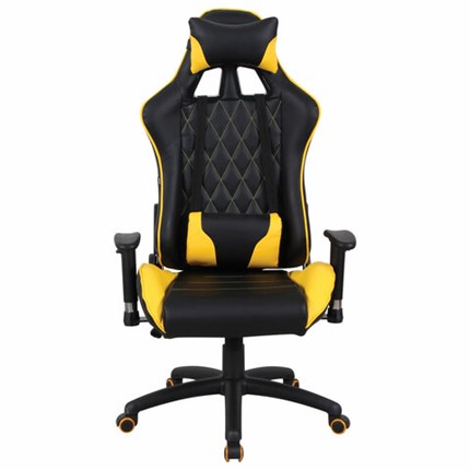 Кресло Brabix GT Master GM-110 (две подушки, экокожа, черное/желтое) в Салехарде - изображение