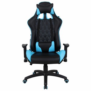 Кресло компьютерное Brabix GT Master GM-110 (две подушки, экокожа, черное/голубое) 531928 в Новом Уренгое