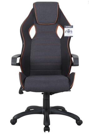 Кресло Brabix Techno Pro GM-003 (ткань, черное/серое, вставки оранжевые) в Салехарде - изображение
