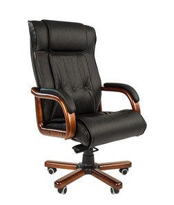 Офисное кресло CHAIRMAN 653 кожа черная в Новом Уренгое