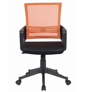 Кресло компьютерное Brabix Balance MG-320 (с подлокотниками, комбинированное черное/оранжевое) 531832 в Новом Уренгое