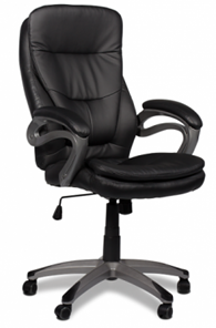 Компьютерное кресло ДамОфис J 9302 экокожа /пластик, черный в Надыме