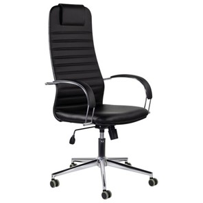 Компьютерное кресло Brabix Premium Pilot EX-610 CH (хром, кожзам, черное) в Новом Уренгое