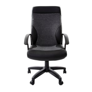 Кресло Brabix Trust EX-535 (экокожа черная, ткань серая) в Тарко-Сале