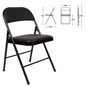 Офисный стул складной Brabix Golf Plus CF-003 Комфорт (черный каркас, кожзам черный) 531566 в Надыме