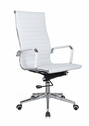 Кресло В108 экокожа / хром, White ( белый) в Новом Уренгое - изображение
