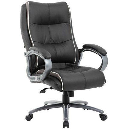 Офисное кресло Brabix Premium Strong HD-009 (экокожа черная, ткань серая) в Салехарде - изображение