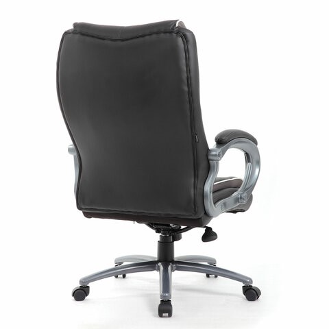 Офисное кресло Brabix Premium Strong HD-009 (экокожа черная, ткань серая) в Салехарде - изображение 2