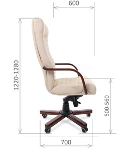 Кресло офисное CHAIRMAN 480 WD, экокожа, цвет бежевый в Салехарде - предосмотр 2