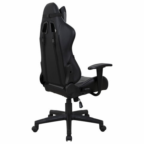 Компьютерное кресло Brabix GT Racer GM-100 (две подушки, экокожа, черное/серое) 531926 в Салехарде - изображение 2
