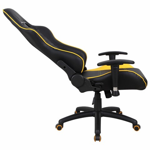 Кресло Brabix GT Master GM-110 (две подушки, экокожа, черное/желтое) в Салехарде - изображение 4