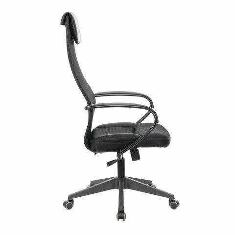 Кресло офисное Brabix Premium Stalker EX-608 PL (ткань-сетка/кожзам, черное) 532090 в Надыме - изображение 2