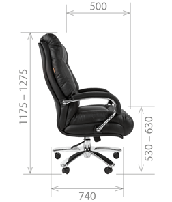 Компьютерное кресло CHAIRMAN 405 черное нат.кожа/экокожа в Салехарде - предосмотр 4