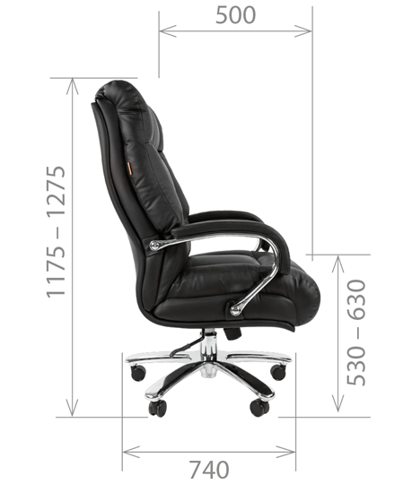 Компьютерное кресло CHAIRMAN 405 черное нат.кожа/экокожа в Салехарде - изображение 4