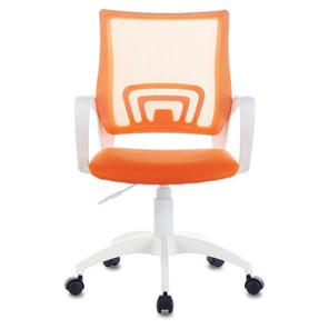 Компьютерное кресло Brabix Fly MG-396W (с подлокотниками, пластик белый, сетка, оранжевое) в Салехарде - предосмотр 1