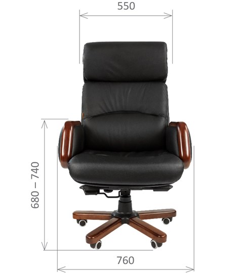 Кресло CHAIRMAN 417 кожа черная в Новом Уренгое - изображение 1