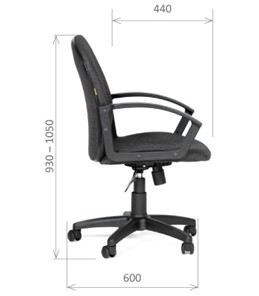 Кресло компьютерное CHAIRMAN 681 Ткань C-3 черное в Муравленко - предосмотр 2