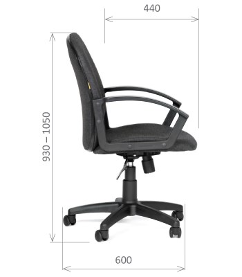 Кресло компьютерное CHAIRMAN 681 Ткань C-3 черное в Салехарде - изображение 2