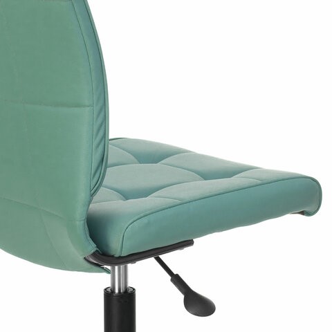 Кресло Brabix Stream MG-314 (без подлокотников, пятилучие серебристое, экокожа, серо-голубое) в Салехарде - изображение 5