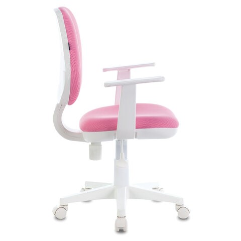 Компьютерное кресло Brabix Fancy MG-201W (с подлокотниками, пластик белый, розовое) 532409 в Ноябрьске - изображение 1