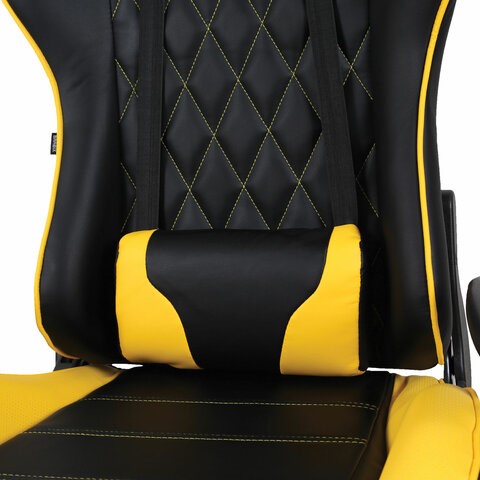 Кресло Brabix GT Master GM-110 (две подушки, экокожа, черное/желтое) в Салехарде - изображение 7