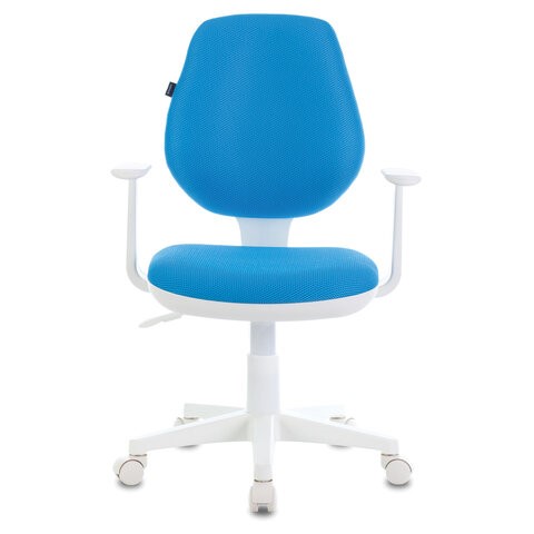 Компьютерное кресло Brabix Fancy MG-201W (с подлокотниками, пластик белый, голубое) 532411 в Ноябрьске - изображение 1