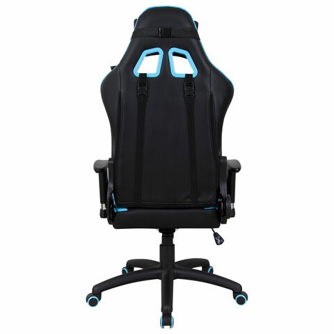 Кресло компьютерное Brabix GT Master GM-110 (две подушки, экокожа, черное/голубое) 531928 в Надыме - изображение 3