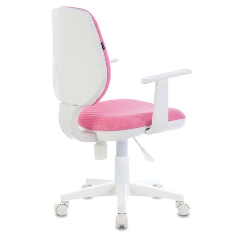 Компьютерное кресло Brabix Fancy MG-201W (с подлокотниками, пластик белый, розовое) 532409 в Ноябрьске - изображение 2