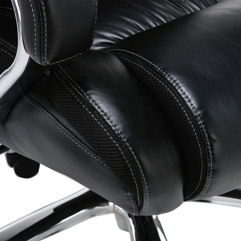 Кресло компьютерное Brabix Premium Status HD-003 (рециклированная кожа, хром, черное) в Салехарде - изображение 9