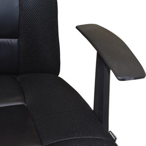 Кресло компьютерное Brabix Fusion EX-560 (экокожа/ткань, хром, черное) в Салехарде - предосмотр 3