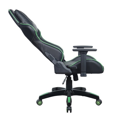 Кресло компьютерное Brabix GT Carbon GM-120 (две подушки, экокожа, черное/зеленое) в Салехарде - изображение 4