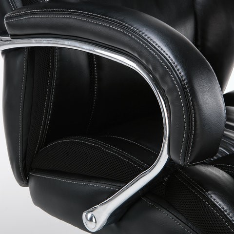 Кресло компьютерное Brabix Premium Status HD-003 (рециклированная кожа, хром, черное) в Салехарде - изображение 7