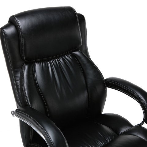 Кресло компьютерное Brabix Premium Status HD-003 (рециклированная кожа, хром, черное) 531821 в Надыме - изображение 4