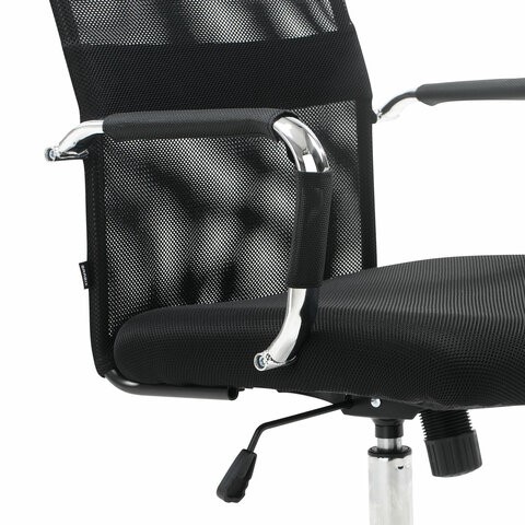 Кресло Brabix Fit EX-514 (с подголовником, хром, черное) в Салехарде - изображение 9