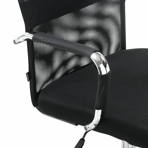 Кресло Brabix Fit EX-514 (с подголовником, хром, черное) в Салехарде - изображение 8
