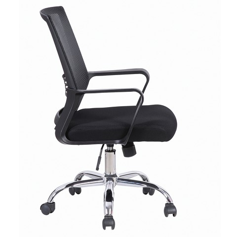 Компьютерное кресло Brabix Daily MG-317 (с подлокотниками, хром, черное) 531833 в Ноябрьске - изображение 1