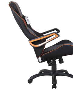 Кресло Brabix Techno Pro GM-003 (ткань, черное/серое, вставки оранжевые) в Салехарде - предосмотр 1
