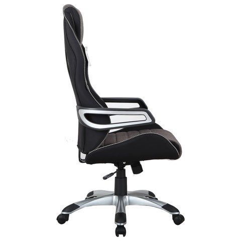 Кресло офисное Brabix Techno GM-002 (ткань, черное/серое, вставки белые) в Салехарде - изображение 1