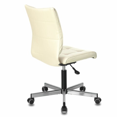 Офисное кресло Brabix Stream MG-314 (без подлокотников, пятилучие серебристое, экокожа, бежевое) 532078 в Салехарде - изображение 2