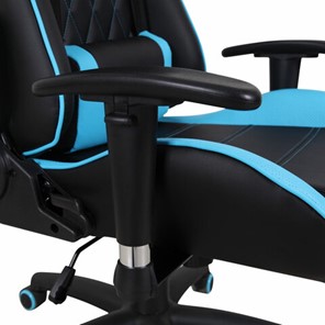 Кресло компьютерное Brabix GT Master GM-110 (две подушки, экокожа, черное/голубое) 531928 в Лабытнанги - предосмотр 9