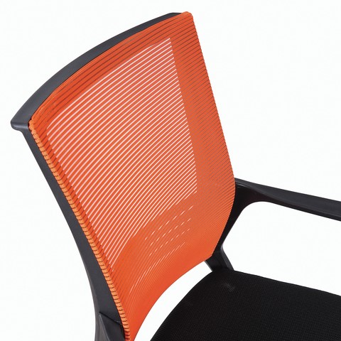 Кресло компьютерное Brabix Balance MG-320 (с подлокотниками, комбинированное черное/оранжевое) 531832 в Новом Уренгое - изображение 3