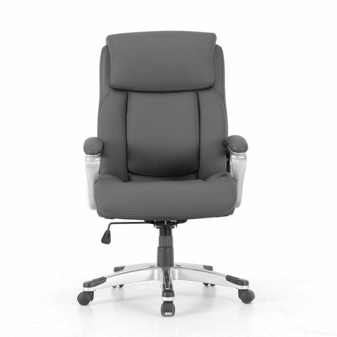 Кресло Brabix Premium Level EX-527 (пружинный блок, рециклированная кожа, серое) 531937 в Салехарде - изображение 4