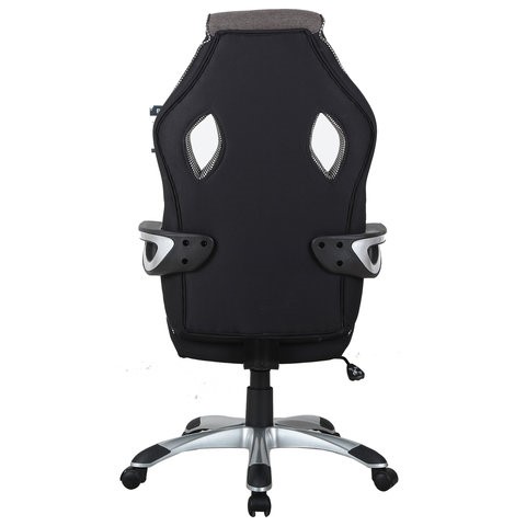 Кресло офисное Brabix Techno GM-002 (ткань, черное/серое, вставки белые) в Салехарде - изображение 3