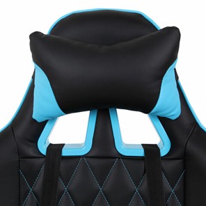 Кресло компьютерное Brabix GT Master GM-110 (две подушки, экокожа, черное/голубое) в Салехарде - предосмотр 5