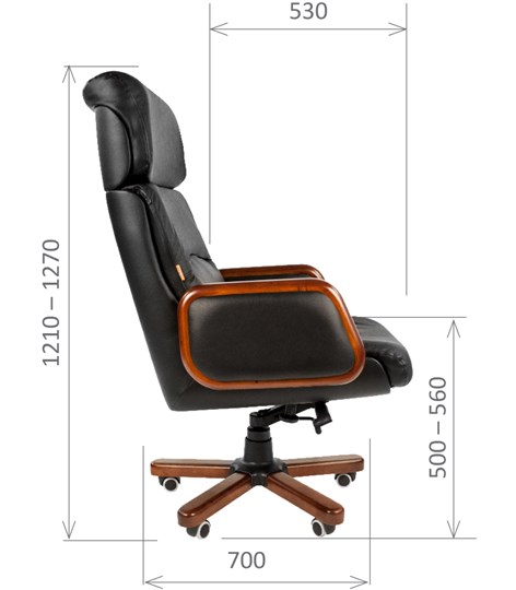 Кресло CHAIRMAN 417 кожа черная в Губкинском - изображение 2